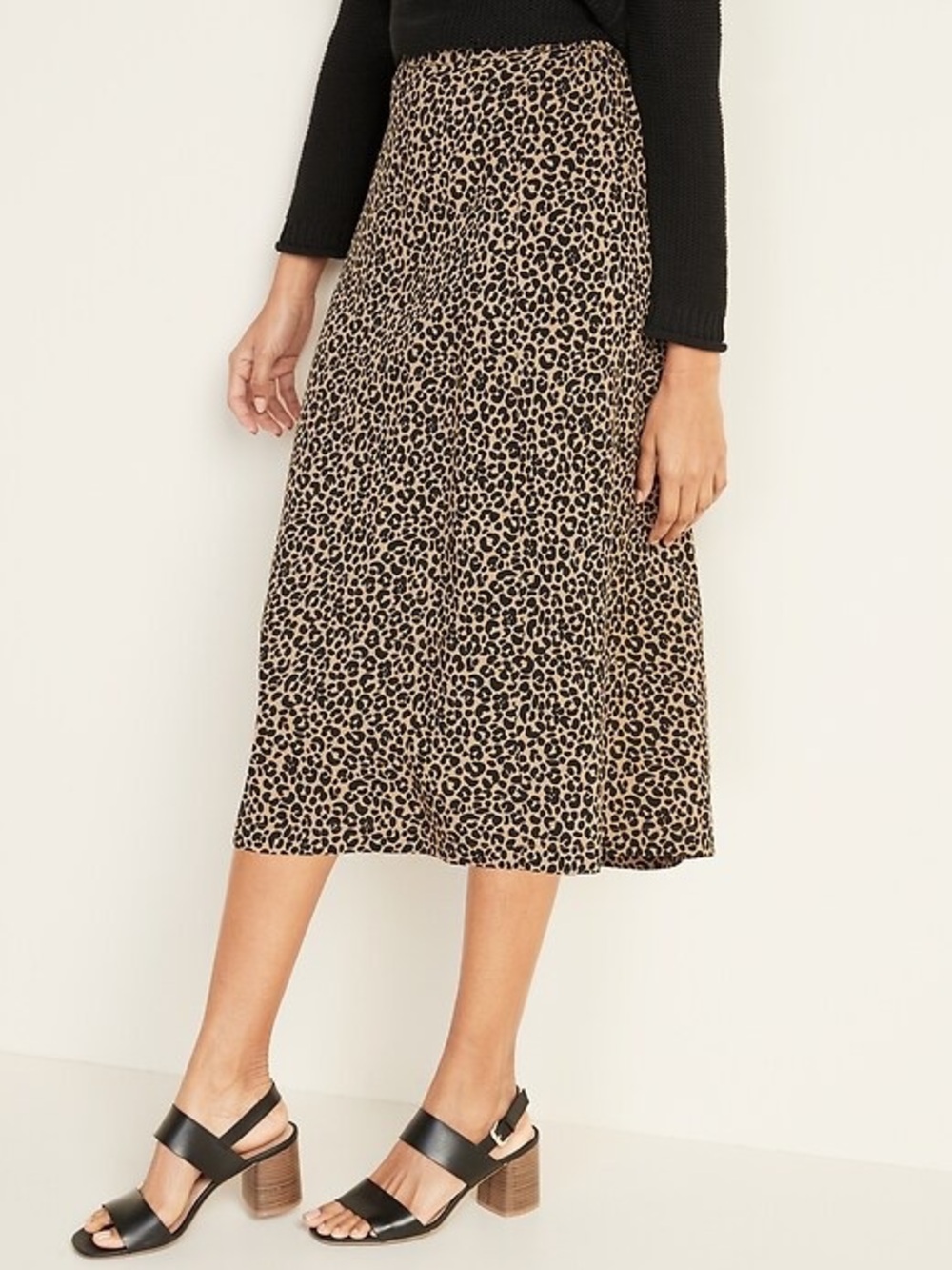 NWOT Old Navy Leopard Midi Slip Skirt